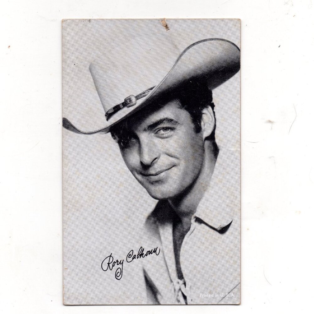 Old:1950s Rory Calhoun B & W Penny Arcade Card /Old Movie Star / Actor